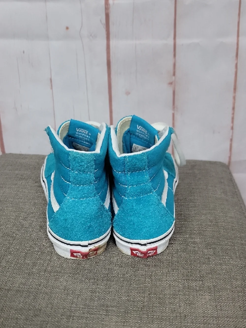 Vans Turquoise High-Top Sneakers with White Accents